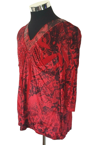 Unity World Wear Urlaub Pullover Oberteil Junior Gr. PXL rot & schwarz mit Pailletten - Bild 9 von 12