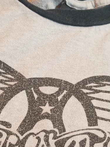 CLASSIC VINTAGE 90'S AEROSMITH RINGER T SHIRT XL PREVIOUSLY OWNED GRAY & BLACK - Picture 6 of 8