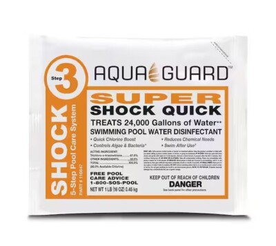 ライフガードアクアティクス Aquaguard 1 Lb. Trichloro Super Shock Quick (24-Pack) EPA Reg No