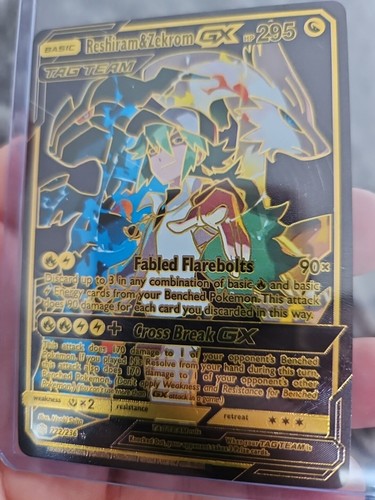 Reshiram & Zekrom GX Black Foil Fan Art Vinyl Collector Pokemon Card - Picture 5 of 5