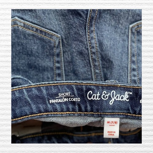 New Cat & Jack Girls Classic Cut-Off Shorts Distressed Blue Denim Size 7-8 - Picture 14 of 14