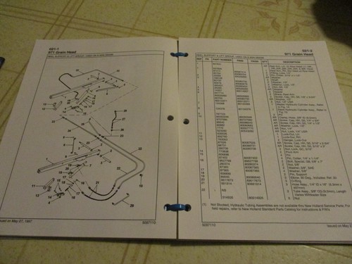 New Holland 971 grain head  Parts Catalog Manual - Picture 2 of 2