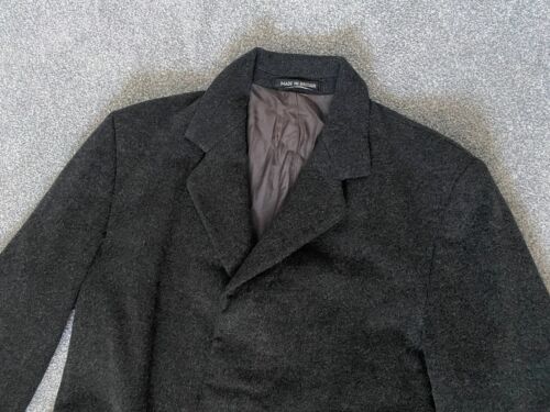 Dunn & Co CROMBIE Coat Mens 44 Black 100% Wool Long Jacket Great Britain Vintage - Picture 2 of 21