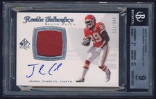 2008 SP Authentic Jersey Auto RPA rookie Jamaal Charles rc BGS 9 MINT /999