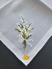 Vintage Ladies Hankie By Hoefgen Embroidered White Floral