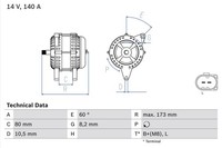 Bosch Generator FüR CitroüN Passend FüR Fiat Passend FüR Iveco Peugeot