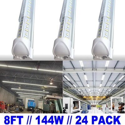24Pcs 8FT 144w Led Shop Lights Integrated 8 FOOT Led Tube Light Garage Fixture