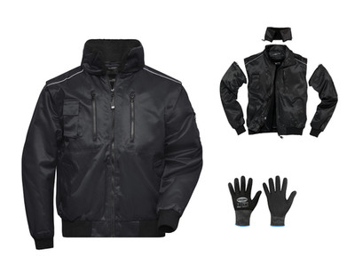 Pilotenjacke Pilotjacke schwarz 3in1 Arbeitsjacke & Weste, Winterjacke M-XXL