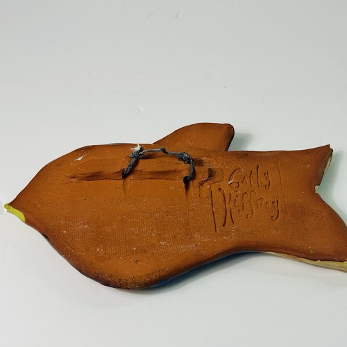 Bird Ceramic Wall Hanging Cathy Kiffney Signed NC Artist Clay Glazed 7X4" - Picture 7 of 8