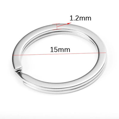 10Pcs 20Pcs 15-50Mm Metal Key Rings Double Loops Smooth Flat Keyring for DIY Car