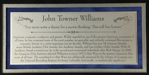 Exhibición de Star Wars firmada por John Williams JSA LOA enmarcada personalizada - Imagen 6 de 7