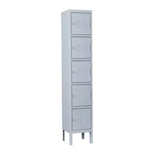 5-Tier Shelf Metal Locker for Employees Students Storage Cabinet Locker in Gray