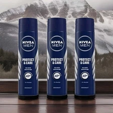 Nivea Men Protect & Care Aluminum Free deodorant Spray 5oz 3 Pack, FREE SHIPPING