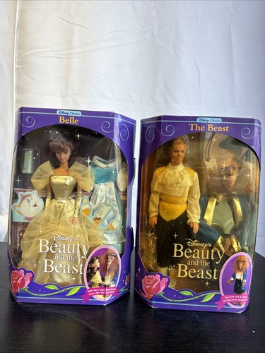 1991 Disney Belle & The Beast "Beauty and the Beast" Mattel 2433 2436 NIB - Picture 1 of 13