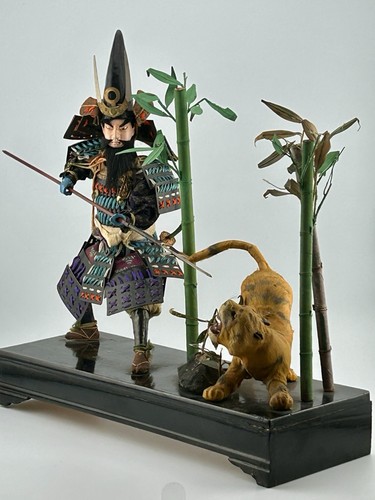 Japanese Samurai Musha / Gogatsu Ningyo Warrior Doll Late 40's VTG w/ Cedar Box - Picture 4 of 23
