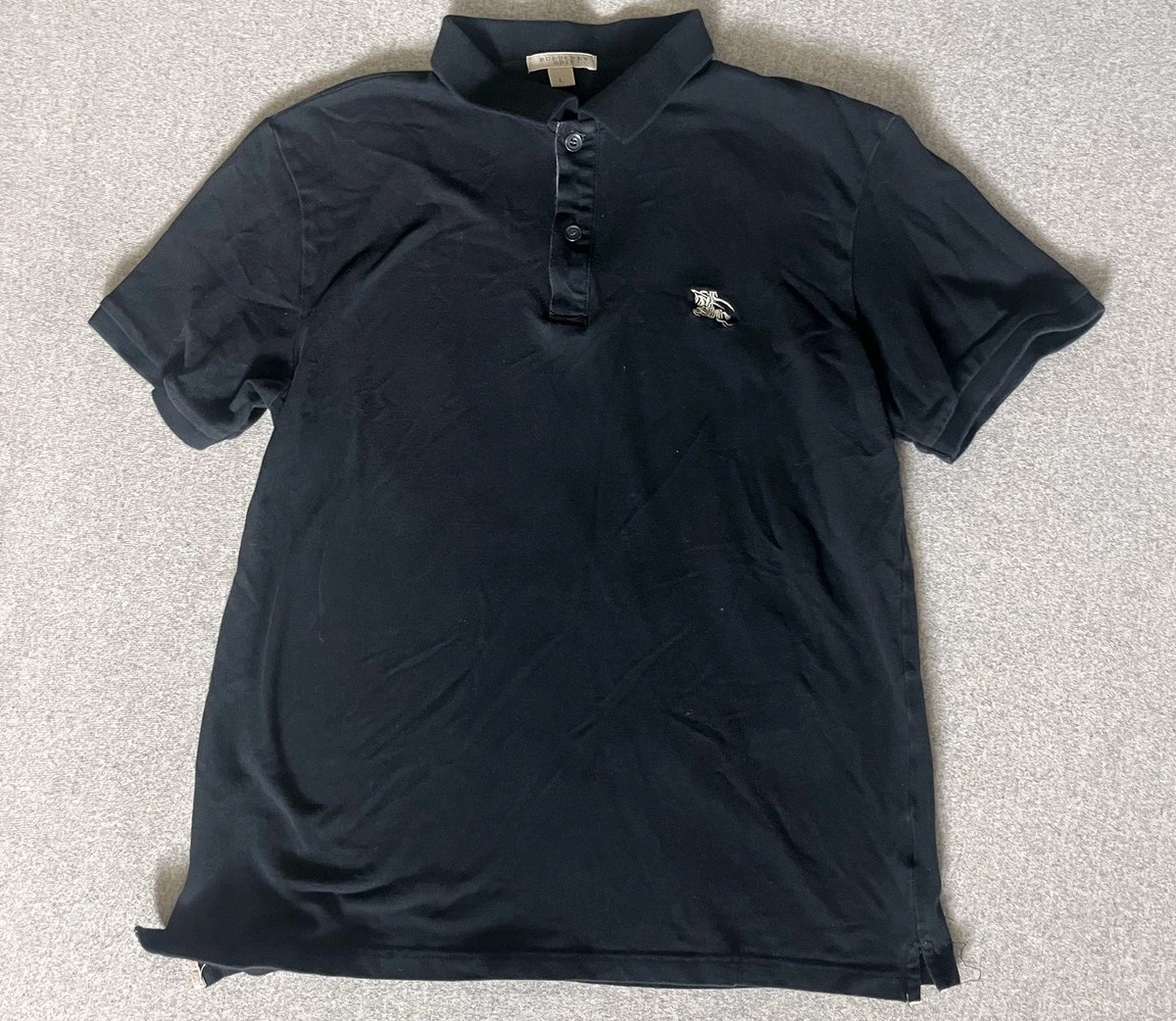 Burberry Brit Polo Shirt Mens Large Stretch Classic Short Sleeve