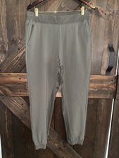 Athleta Brooklyn Jogger Pants Women's 12 Mountain Olive Ribbed Contrast