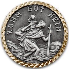 Heiliger Christophorus Auto Magnet &Oslash;3 cm Schutzpatron Schutzengel Medaille S155