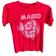 MARIO Red logo tee men’s sz S size based on measurements see description