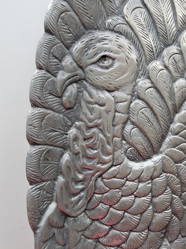 Arthur Court Designs Turkey Serving Platter 26x17” Cast Aluminum Vintage 1982 - Picture 4 of 8