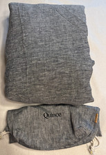 Quince European Linen Duvet Cover Full Queen Heathered Gray 88x92 Storage Bag