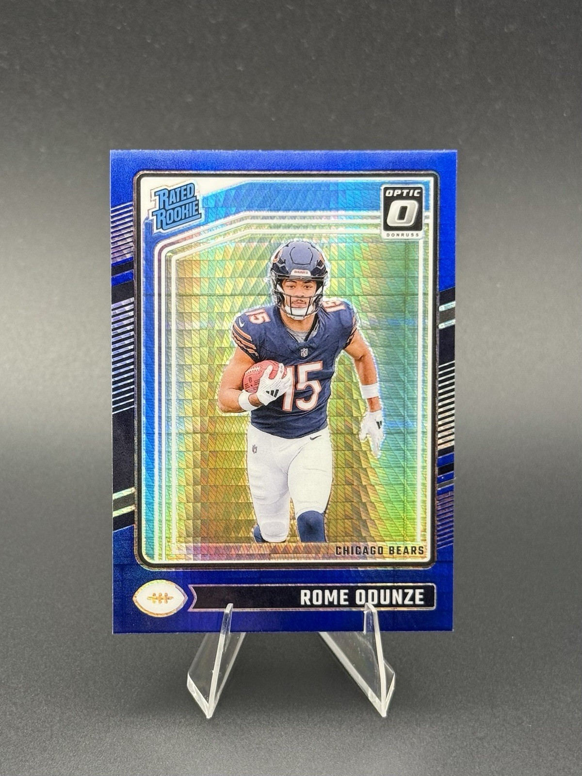 2024 Panini Donruss Optic - Rated Rookie Rome Odunze #286 Blue Hyper Prizm (RC)