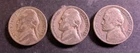 (1943-P, 1943-P, 1943-P) - 3 Silver War Nickel Lot - 35% Silver War Nickels