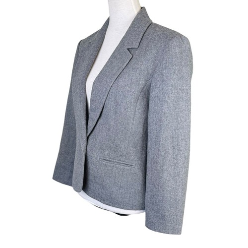 Pendleton Vintage 8 Gray 100% Virgin Wool Single Button Career Blazer Jacket - Picture 2 of 14
