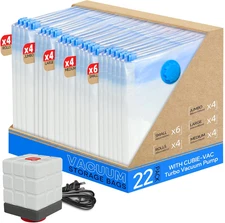 Vacuum Seal Bags for Clothing, 22 Pack Vacuum Storage Bags (4 Jumbo, 4 Large, 4