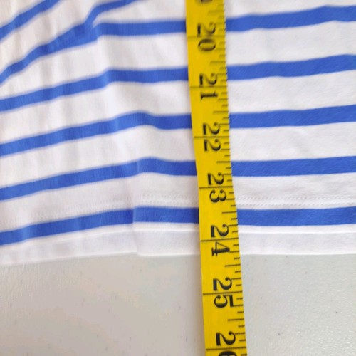 Talbots Top Womens L Petite Blue White Striped 3/4 Sleeve Faux Wrap Nautical - Picture 8 of 8