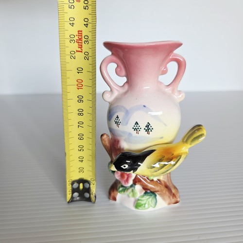 Vintage Vase Bird Japan Porcelain Ceramic Mid Century Retro Kitsch Cottage Core - Picture 15 of 15