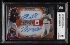 2024 Bowman Chrome Orange Refractor /25 Bo Naylor Myles BGS 9 MINT Auto 1fl4