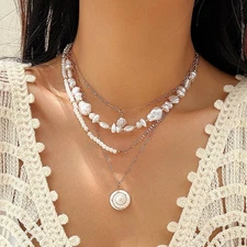 Ocean Style Conch Shell Multilayer Necklace (Sun Layered)