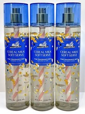 3 BATH  BODY WORKS CEREAL MILK SOFT SERVE FRAGRANCE MIST BODY SPRAY 8 FL OZ NEW