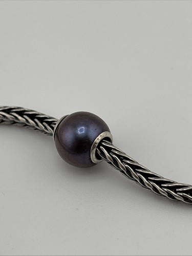 Trollbeads Pavo Real Negro Perla Cuentas Esterlina #708 - Imagen 4 de 5
