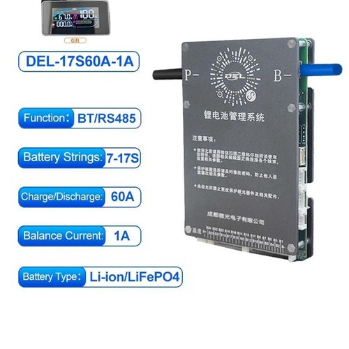 Lotto DEL Smart 7S-17S 40A 60A Li-ion LiFePo4 BMS con bilanciamento attivo 1A+BT RS485 - Foto 28 di 28