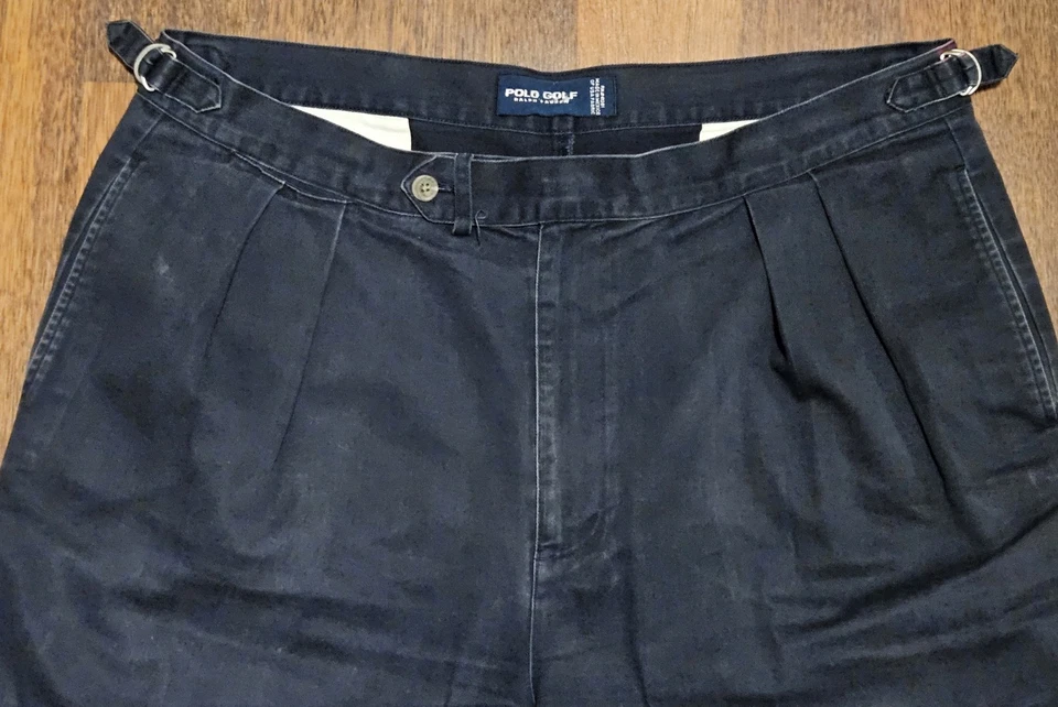 VINTAGE RARE RALPH LAUREN mens blue Label dress shorts SIZE 38x8 COLOR BLACK - Image 2 of 4