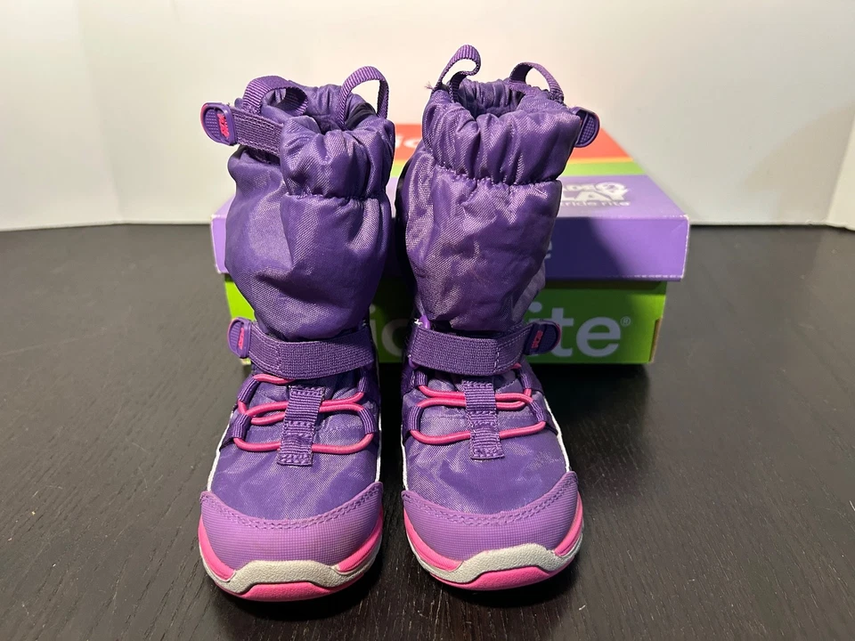 Tênis Stride Rite Made2Play isolado botas de neve roxo criança meninas 6M - Imagem 4 de 4