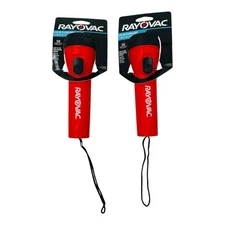 2 Flashlights Rayovac LED 2D Flashlight Bush Button Switch Red Flashlight