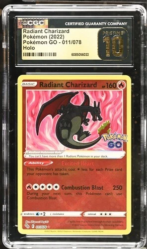 Radiant Charizard 011/078 Holo - Pokémon GO CGC 10 Pristine