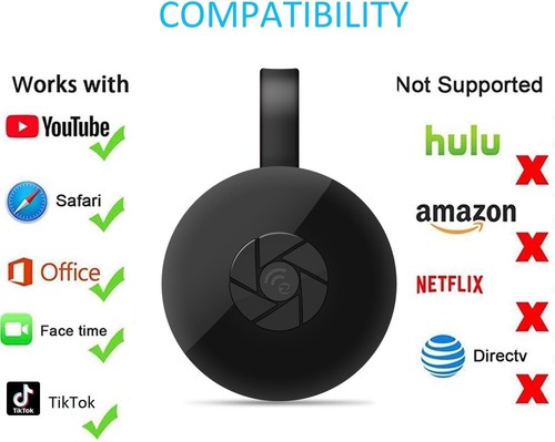 SmartSee Wireless HD Display Adapter WiFi Screen Cast Mirroring Media Black  - Picture 7 of 7