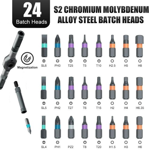 Home Repairs 24 In 1 Multi Bit Magnetic Screwdriver Set Multifunctional Toolbox - Picture 10 of 16