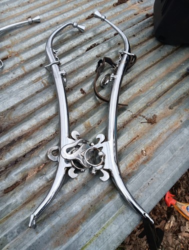 Hames Set Large Draft Horse Harness Pulling Nickel Chrome Plated 38" - Picture 1 of 9