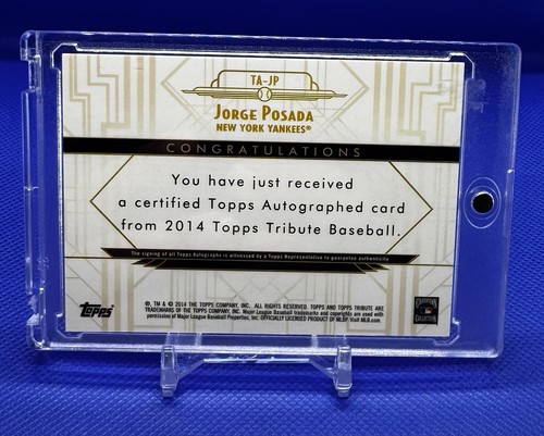 2014 Topps Tribute Tribute Autographs Jorge Posada #TA-JP Gold Auto /40 - Picture 2 of 2