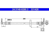 Bremsschlauch ATE 24.5148-0280.3 FüR Ford Mondeo III Turnier