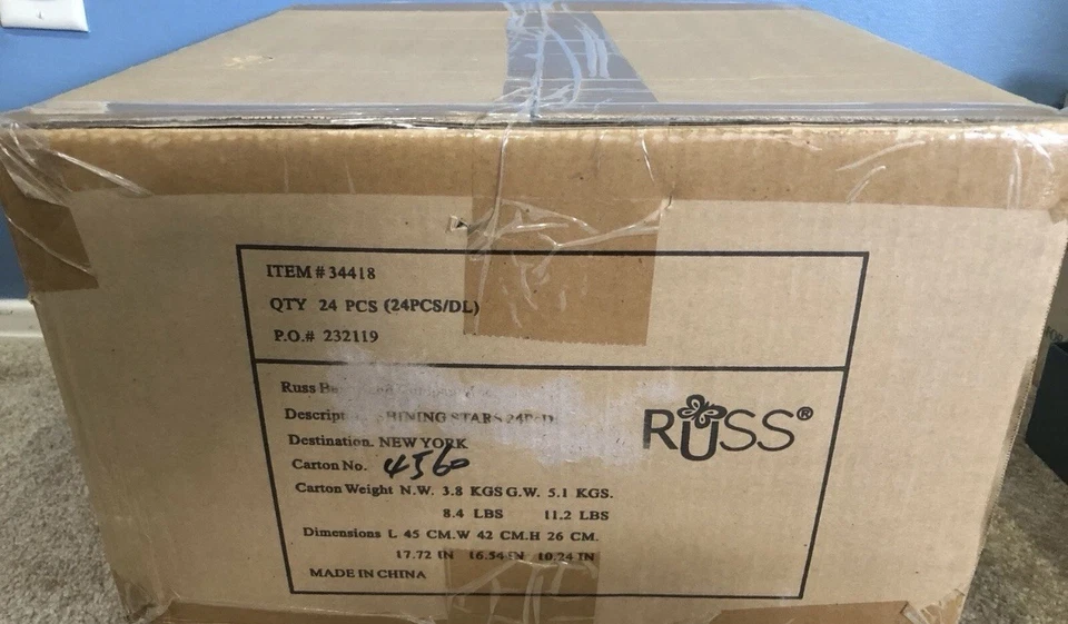 Russ Berrie Estrellas Brillantes Nuevo Sellado de Fábrica 24 piezas. Caja Libre de Humo Hogar* Foto 3 de 4
