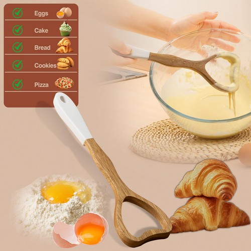 Cucharas de madera para cocinar, Juego de utensilios de madera de acacia natural de 6 piezas, antiadherentes... - Imagen 3 de 9