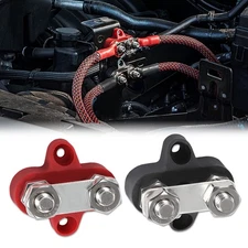 Red & Black Junction Block Power Post Insulated Terminal Stud Battery 5/16" Ring