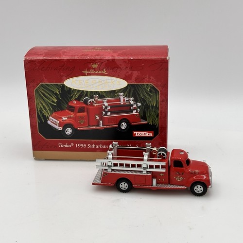 Punze Andenken Ornament Tonka 1956 Suburban Pumper Nr. 5 Feuerwehrauto 1999 Kasten - Bild 8 von 9