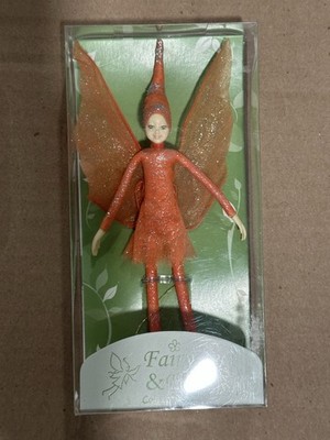 Tassie Fairy, 4  Handmade Fairy From Thailand. #RF202 Orange Glitter